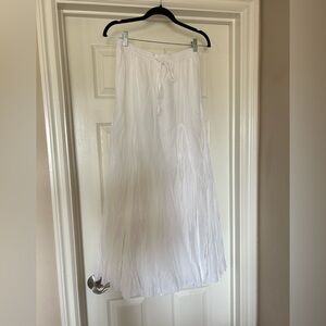12th Tribe White Maxi Skirt, Boho, NWT, size small, cinch waist